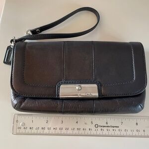 Coach Kristin Leather Wristlet Black Clutch